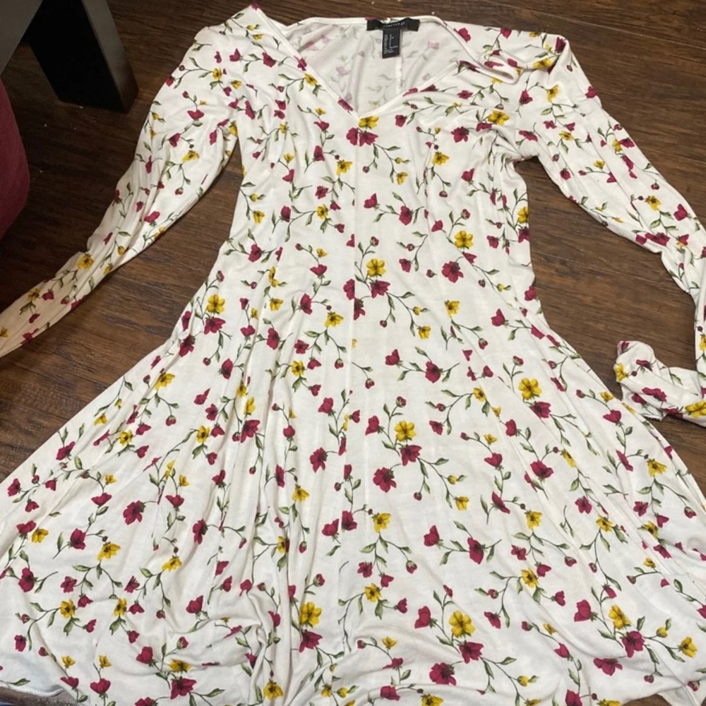 White floral cocktail dress